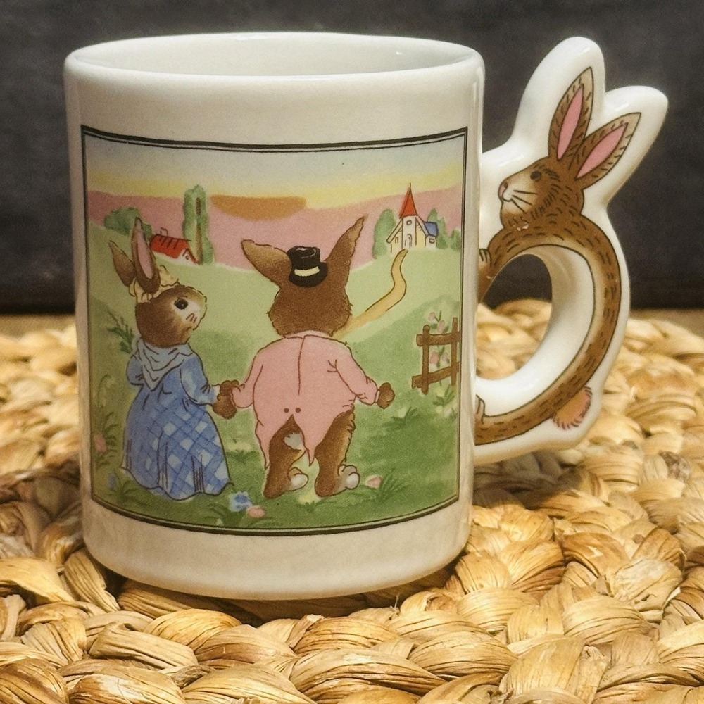 Vintage Peter Rabbit/Beatrix Potter Mug with Bunny Handle Easter